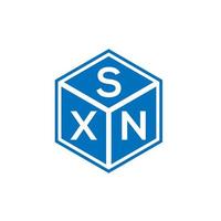 diseño del logotipo de la letra sxn sobre fondo negro. concepto de logotipo de letra de iniciales creativas sxn. diseño de letras sxn. vector