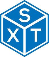 diseño de logotipo de letra sxt sobre fondo negro. sxt concepto de logotipo de letra de iniciales creativas. diseño de letras sxt. vector