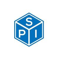 SPI letter logo design on black background. SPI creative initials letter logo concept. SPI letter design. vector