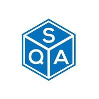 SQA letter logo design on black background. SQA creative initials letter logo concept. SQA letter design. vector