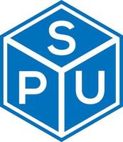 SPU letter logo design on black background. SPU creative initials letter logo concept. SPU letter design. vector