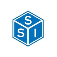 SSI letter logo design on black background. SSI creative initials letter logo concept. SSI letter design. vector