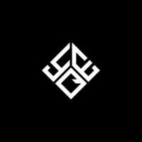 diseño de logotipo de letra yqe sobre fondo negro. yqe creativo concepto de logotipo de letras iniciales. diseño de letras yqe. vector