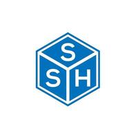 diseño del logotipo de la letra ssh sobre fondo negro. concepto de logotipo de letra de iniciales creativas ssh. diseño de letras ssh. vector