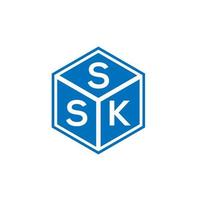 diseño del logotipo de la letra ssk sobre fondo negro. concepto de logotipo de letra de iniciales creativas ssk. diseño de letras ssk. vector