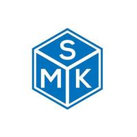 diseño de logotipo de letra smk sobre fondo negro. concepto de logotipo de letra de iniciales creativas smk. diseño de letras smk. vector