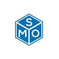 SMO letter logo design on black background. SMO creative initials letter logo concept. SMO letter design. vector