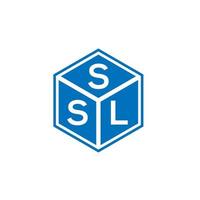 diseño de logotipo de letra ssl sobre fondo negro. concepto de logotipo de letra de iniciales creativas ssl. diseño de carta ssl. vector