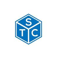 diseño de logotipo de letra stc sobre fondo negro. concepto de logotipo de letra de iniciales creativas stc. diseño de letras stc. vector