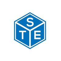 STE letter logo design on black background. STE creative initials letter logo concept. STE letter design. vector