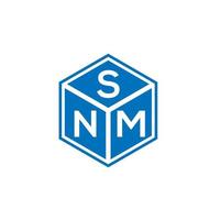 diseño de logotipo de letra snm sobre fondo negro. concepto de logotipo de letra de iniciales creativas de snm. diseño de letras snm. vector