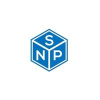diseño de logotipo de letra snp sobre fondo negro. concepto de logotipo de letra de iniciales creativas snp. diseño de letras snp. vector
