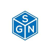 diseño de logotipo de letra sgn sobre fondo negro. concepto de logotipo de letra de iniciales creativas sgn. diseño de letras de signos. vector