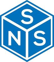 SNS letter logo design on black background. SNS creative initials letter logo concept. SNS letter design. vector
