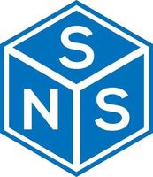 diseño de logotipo de letra sns sobre fondo negro. concepto de logotipo de letra de iniciales creativas sns. diseño de carta sns. vector