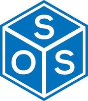 SOS letter logo design on black background. SOS creative initials letter logo concept. SOS letter design. vector