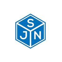 SJN letter logo design on black background. SJN creative initials letter logo concept. SJN letter design. vector