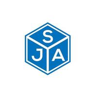 diseño del logotipo de la letra sja sobre fondo negro. concepto de logotipo de letra de iniciales creativas sja. diseño de letras sja. vector