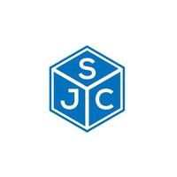diseño del logotipo de la letra sjc sobre fondo negro. concepto de logotipo de letra de iniciales creativas sjc. diseño de letras sjc. vector