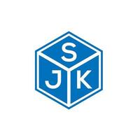 diseño del logotipo de la letra sjk sobre fondo negro. concepto de logotipo de letra de iniciales creativas sjk. diseño de letras sjk. vector