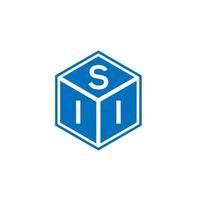 SII letter logo design on black background. SII creative initials letter logo concept. SII letter design. vector
