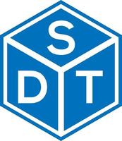 SDT letter logo design on black background. SDT creative initials letter logo concept. SDT letter design. vector