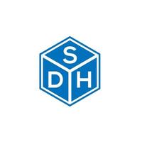 diseño de logotipo de letra sdh sobre fondo negro. concepto de logotipo de letra de iniciales creativas sdh. diseño de letras sdh. vector