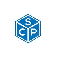 diseño de logotipo de letra scp sobre fondo negro. concepto de logotipo de letra de iniciales creativas de scp. diseño de letras scp. vector