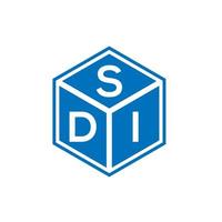 diseño de logotipo de letra sdi sobre fondo negro. concepto de logotipo de letra de iniciales creativas sdi. diseño de letras sdi. vector