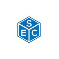 SEC letter logo design on black background. SEC creative initials letter logo concept. SEC letter design. vector