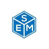 SEM letter logo design on black background. SEM creative initials letter logo concept. SEM letter design. vector