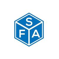 diseño de logotipo de letra sfa sobre fondo negro. concepto de logotipo de letra de iniciales creativas sfa. diseño de letras sfa. vector