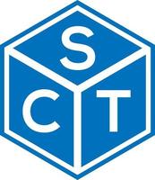 diseño de logotipo de letra sct sobre fondo negro. concepto de logotipo de letra de iniciales creativas sct. diseño de letras sct. vector