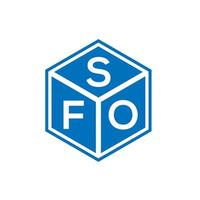 diseño de logotipo de letra sfo sobre fondo negro. concepto de logotipo de letra inicial creativa sfo. diseño de letra sfo. vector