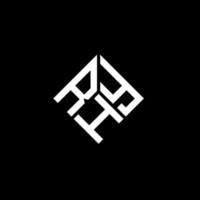 RHY letter logo design on black background. RHY creative initials letter logo concept. RHY letter design. vector