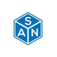 SAN letter logo design on black background. SAN creative initials letter logo concept. SAN letter design. vector