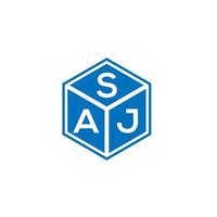 SAJ letter logo design on black background. SAJ creative initials letter logo concept. SAJ letter design. vector