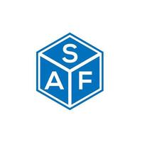 SAF letter logo design on black background. SAF creative initials letter logo concept. SAF letter design. vector