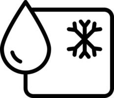 icono de agua de nieve simbolizado por una imagen de bloque de hielo con cristales de hielo y gotas de agua. vector