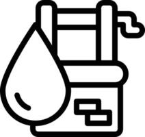 icono de agua de pozo simbolizado por la imagen de un pozo y gotas de agua. vector