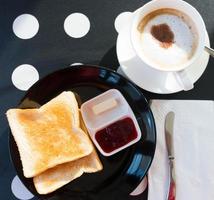 coffee and toasted bread photo