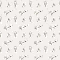 Magnolia seamless floral pattern Modern botanical design on a white background vector