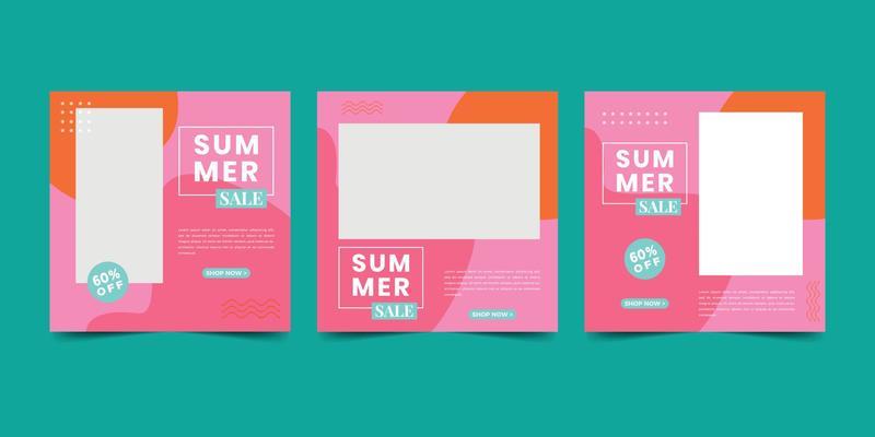 Summer sale social media post template.