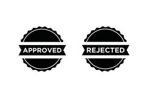 Rubber stamp approved and rejected badges, Seal stamp approved badges. vector