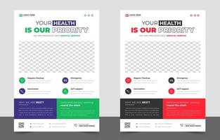 Modern Medical Flyer Template Design. Healthcare business flyer Template, Medical and healthcare modern flyer template. healthcare and doctor flyer design. vector