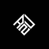 RZU letter logo design on black background. RZU creative initials letter logo concept. RZU letter design. vector