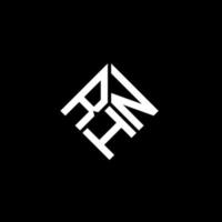 diseño del logotipo de la letra rhn sobre fondo negro. concepto de logotipo de letra de iniciales creativas rhn. diseño de letras rhn. vector