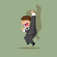 Businessman jumping and happiness in success concept ,Character cartoon design vector