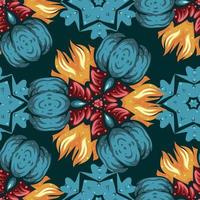 colorful seamless  wallpaper pattern on dark  background. vector