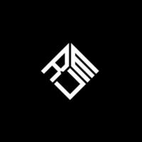 diseño de logotipo de letra de ron sobre fondo negro. concepto de logotipo de letra de iniciales creativas de ron. diseño de letras de ron. vector